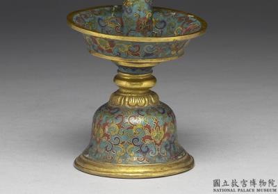 图片[2]-Copper candlestick in cloisonne enamels, Qing dynasty, Qianlong reign (1736-1795)-China Archive